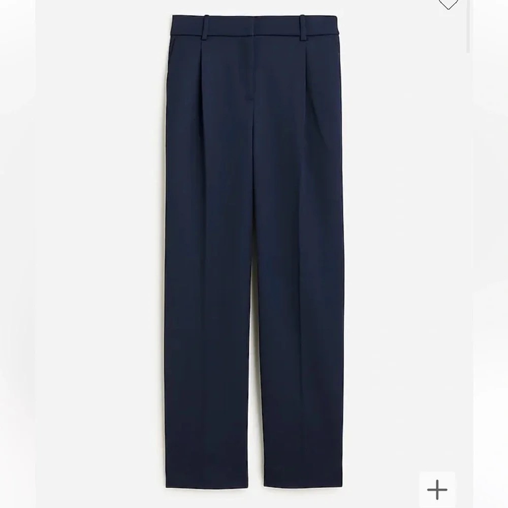 J. Crew Women's Straight Leg Essential Wool Blend Pants Trousers Navy Blue 0 NEW